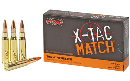 Ammunition PMC Ammunition XTAC Match 308Win PMC XTACM 308WIN 168GR OTM BT 20/800